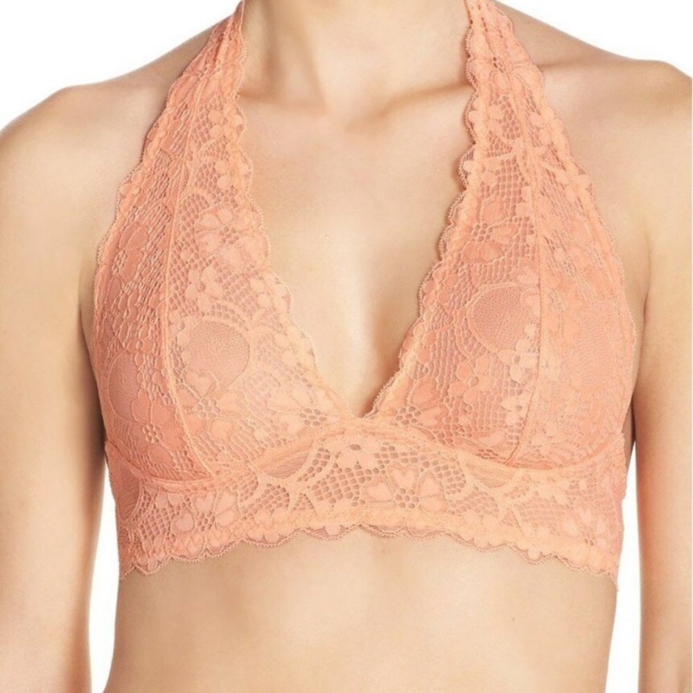 FREE PEOPLE Galloon Lace Halter BRA XS NWT